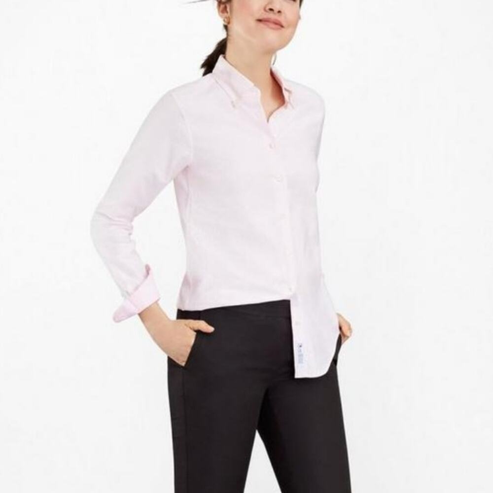 H&M Pink White Stripe Button Down Collared Shirt Size 6